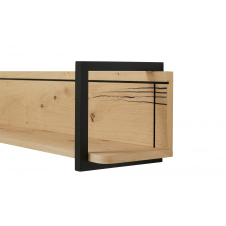 Polita Tulsa, Smoked Oak, Furnir Din Lemn Masiv, 130 x 29 x 29 Cm-01