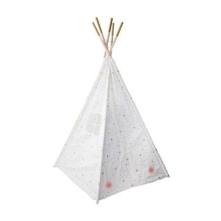 Cort Indian Pentru Copii Star, Alb, 130 x 130 x 160 Cm-01