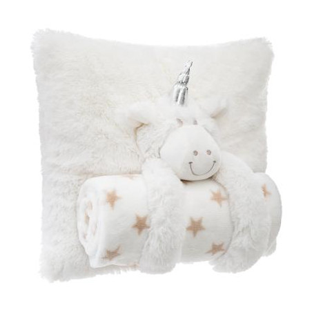 Patura + Jucarie Plus Alb Unicorn-01