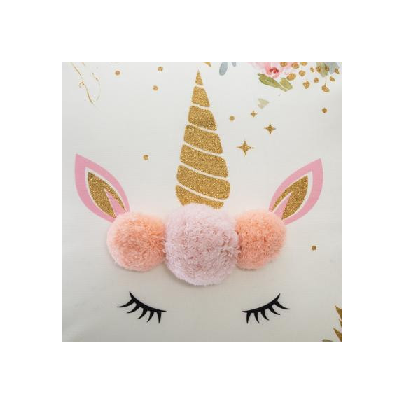 Perna unicorn pom pom 40 x 40 cm