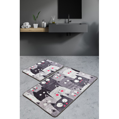 Set Covor Baie 2 Meow Grİ-01