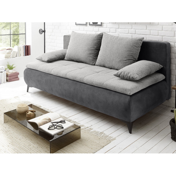 Canapea extensibila zita, antracit-argintiu, 202 x 94 x 104 cm