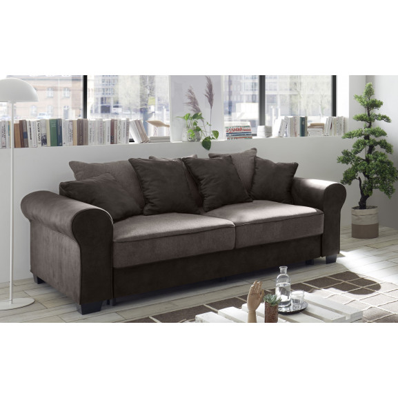Canapea fixa aura, cu lada, espresso, 215 x 95 x 115 cm
