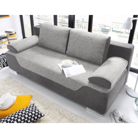 Canapea Extensibila Leo, Gri Si Argintiu, 200 X 94 X 88 Cm-01