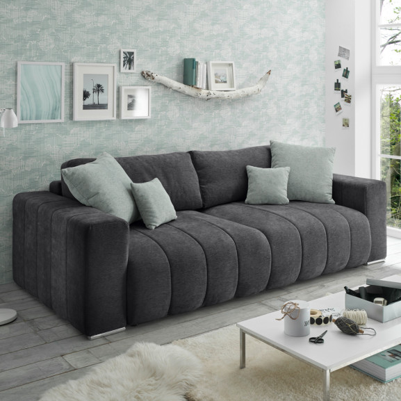 Canapea extensibila triton, gri inchis, 250 x 87 x 115 cm