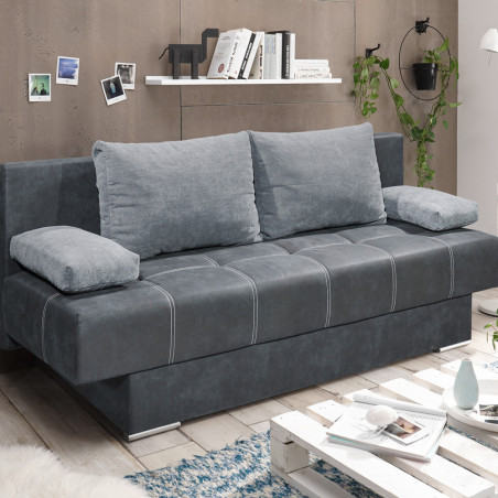 Canapea Extensibila Suzy Gri Inchis, 196 X 92 X 86 Cm-01