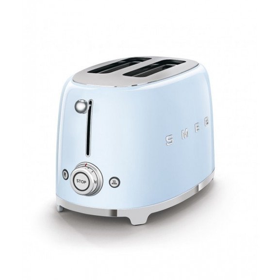 Toaster 2 Felii SMEG TSF01PBEU, Stilul Anilor 50, Albastru Pastel