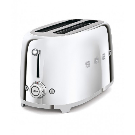 Toaster 4 Felii SMEG TSF02SSEU, Stilul Anilor 50, Crom