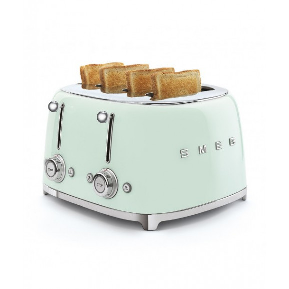 Toaster 4 felii smeg tsf03pgeu, stilul anilor 50, verde pastel
