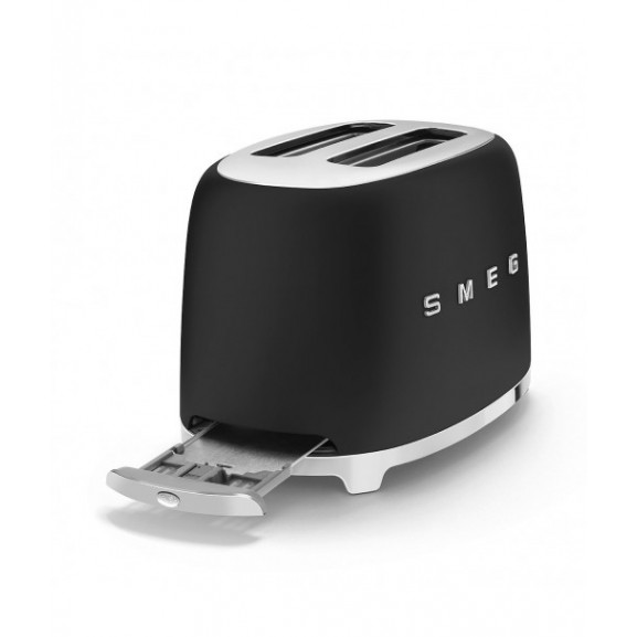 Toaster 2 felii smeg tsf01blmeu, stilul anilor 50, negru