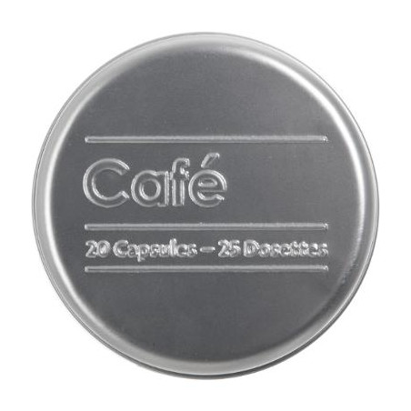 Recipient Capsule Cafea Relief, Metal, 7,8 X 17,8 cm-01