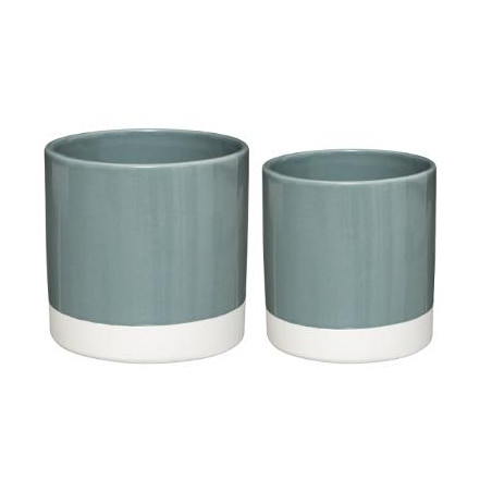 Set 2 Ghivece Ceramice Verde-01