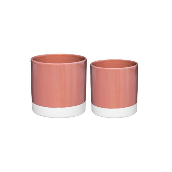 Set 2 Ghivece Ceramice Roz