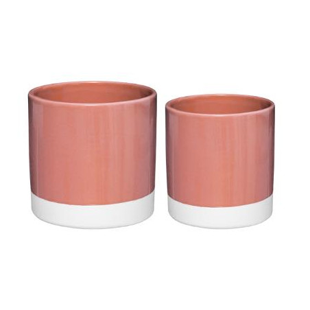 Set 2 Ghivece Ceramice Roz-01