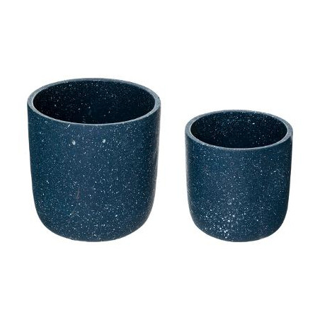 Set 2 Ghivece Ceramice Albastru D25 cm-01