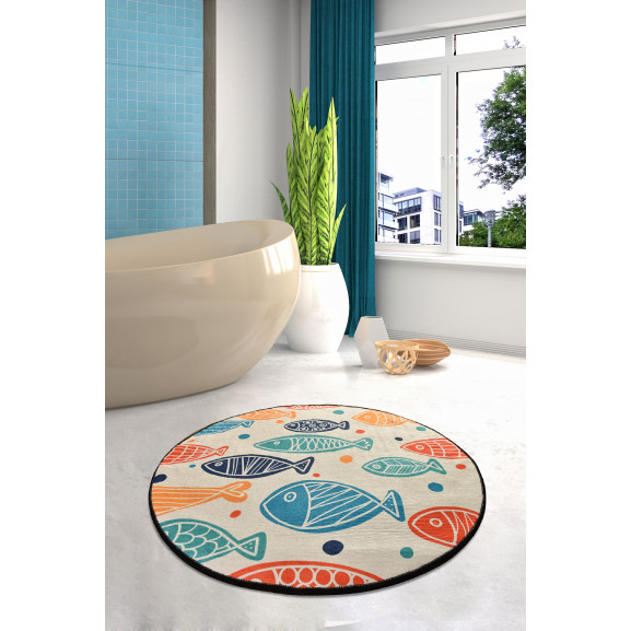 Covor Bucatarie Fish Colourful 100x100 cm