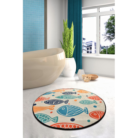 Covor Bucatarie Fish Colourful 100x100 cm-01