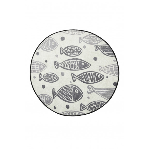 Covor Bucatarie Fish White  100x100 cm