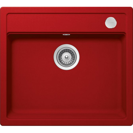 Chiuveta bucatarie Schock Mono N-100 Cristadur Rouge cu sifon automat, granit, montare pe blat 57 x 51 cm-01