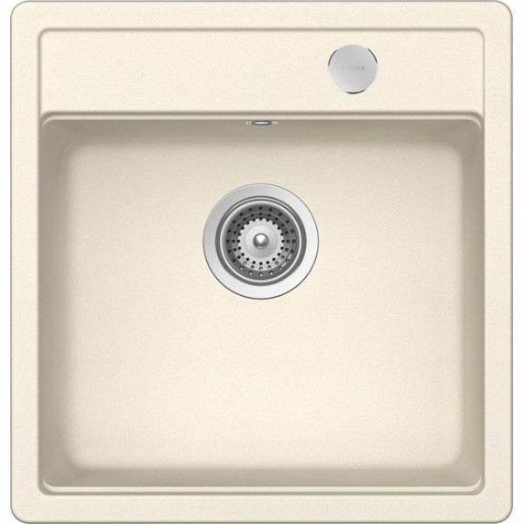 Poze Chiuveta bucatarie Schock Mono N-100S Cristadur Magnolia cu sifon automat, granit, montare pe blat, alb cremos