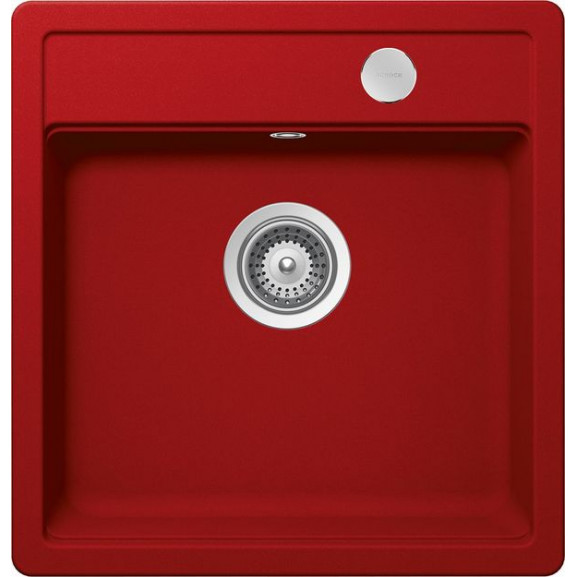 Chiuveta bucatarie Schock Mono N-100S Cristadur Rouge cu sifon automat, granit, montare pe blat 49 x 51 cm