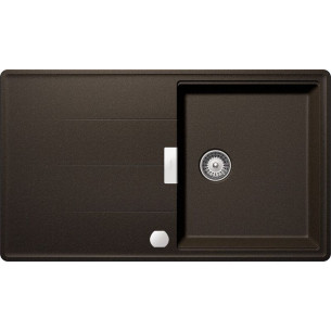 Chiuveta bucatarie Schock Tia D-100 Cristadur Bronze cu sifon automat, granit, reversibila, montare pe blat 86 x 50 cm