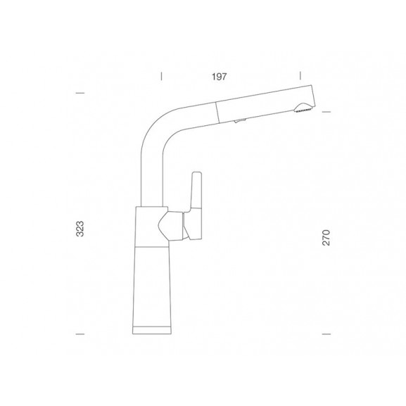 Baterie bucatarie Schock SC-540 Cristalite Croma cu dus extractibil, 2 tipuri de jet, aspect granit, cartus ceramic, gri