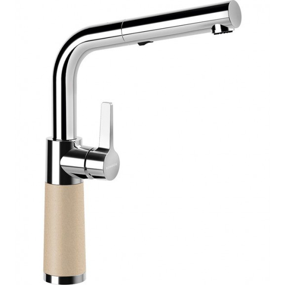 Poze Baterie bucatarie Schock SC-540 Cristalite Moonstone cu dus extractibil, 2 tipuri de jet, aspect granit, cartus ceramic, bej
