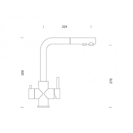 Baterie bucatarie Schock Vitus Inox Periat cu dus extractibil, 3 cai, cartus ceramic-01