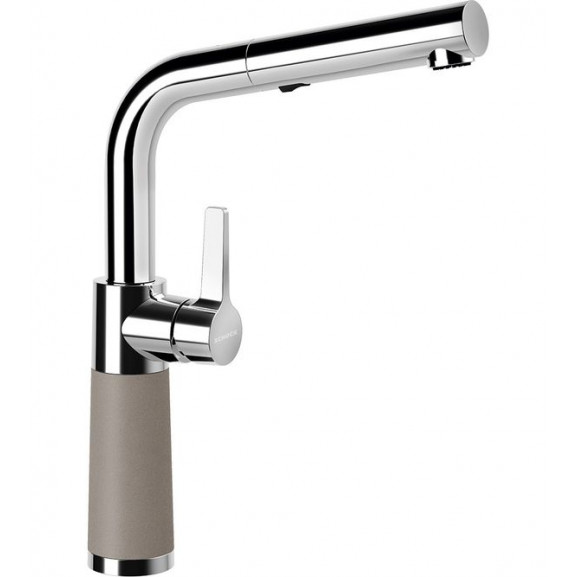 Poze Baterie bucatarie Schock SC-540 Cristalite Concrete, dus ext., 2 tipuri de jet, aspect granit, cartus ceramic, gri beton
