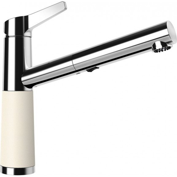 Poze Baterie bucatarie Schock SC-510 Cristadur Magnolia, dus ext., 2 tipuri de jet, aspect granit, cartus ceramic, alb cremos