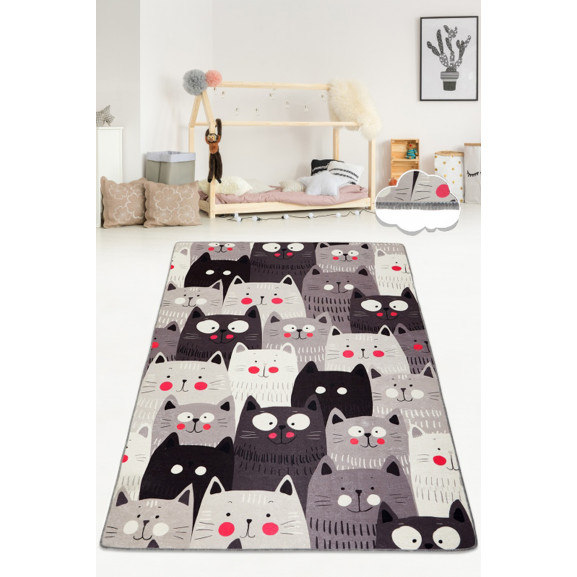Covor Camera Copii Cats Grey