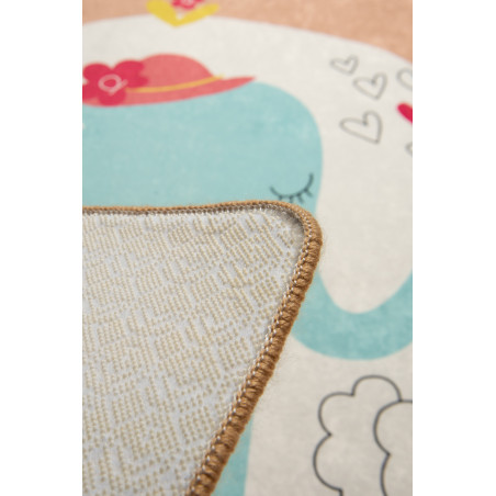 Covor Camera Copii Elephants Bike Beige-01