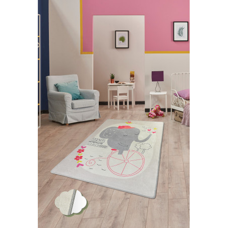 Covor Camera Copii Elephants Bike Grey-01