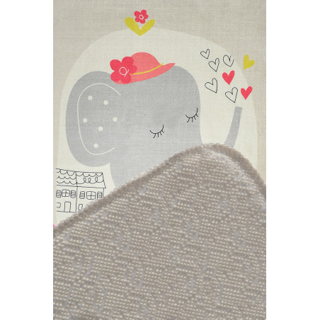Covor Camera Copii Elephants Bike Grey-01