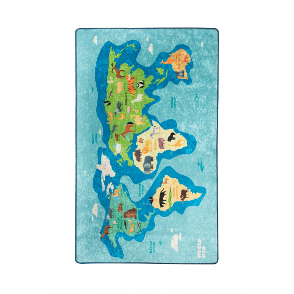 Covor Camera Copii Map Blue
