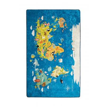 Covor Camera Copii World Map Blue-01
