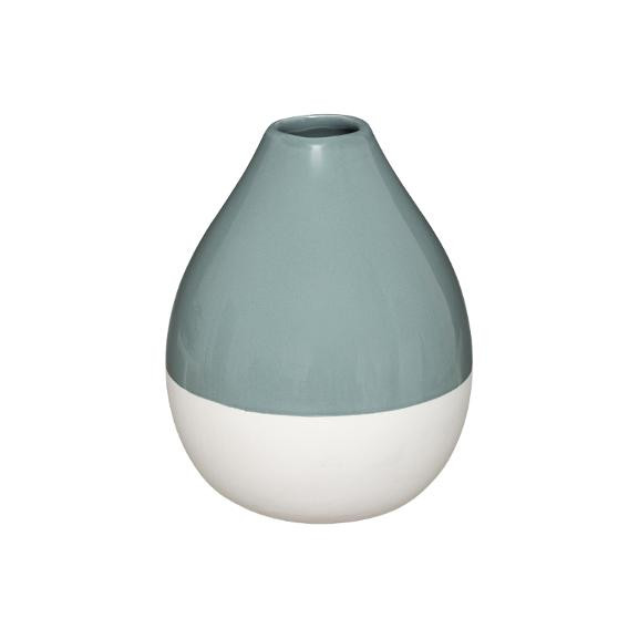Vaza Ceramica Alb&Verde, H16 cm