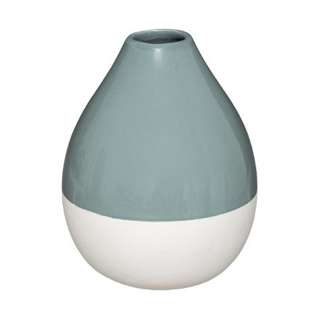 Vaza Ceramica Alb&Verde, H16 cm-01