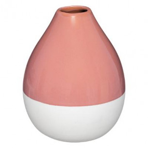 Vaza Ceramica Alb&Roz, H16 cm
