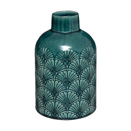 Vaza Ceramica Double Glaze Verde H21,7 cm-01