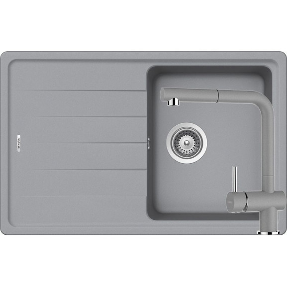 Poze Set chiuveta bucatarie Schock Element D-100S si baterie bucatarie Schock Epos Cristalite Croma cu dus extractibil 78 x 50 cm