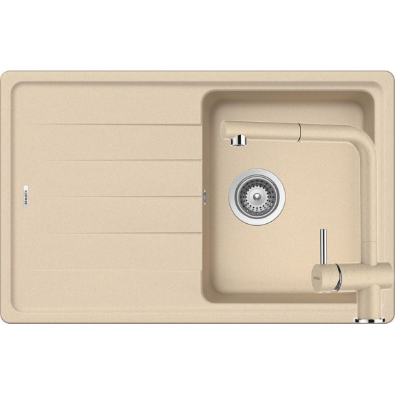 Poze Set chiuveta bucatarie Schock Element D-100S si baterie bucatarie Schock Epos Cristalite Moonstone cu dus extractibil 78 x 50 cm