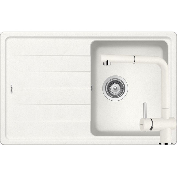 Poze Set chiuveta bucatarie Schock Element D-100S si baterie bucatarie Schock Epos Cristalite Alpina cu dus extractibil 78 x 50 cm