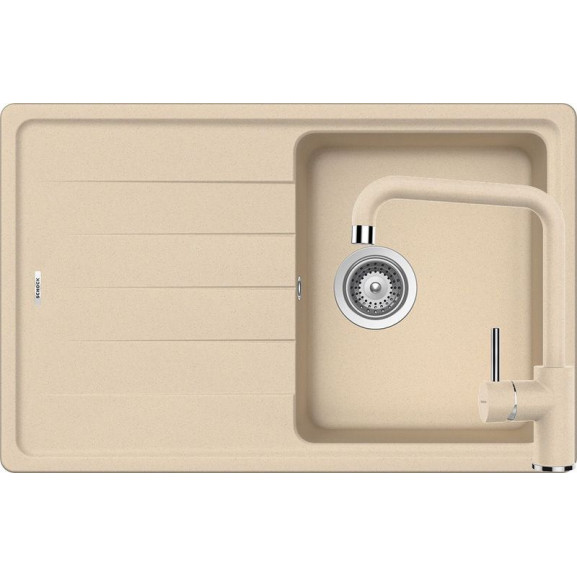 Poze Set chiuveta bucatarie Schock Element D-100S si baterie bucatarie Schock Fonos Cristalite Moonstone 78 x 50 cm