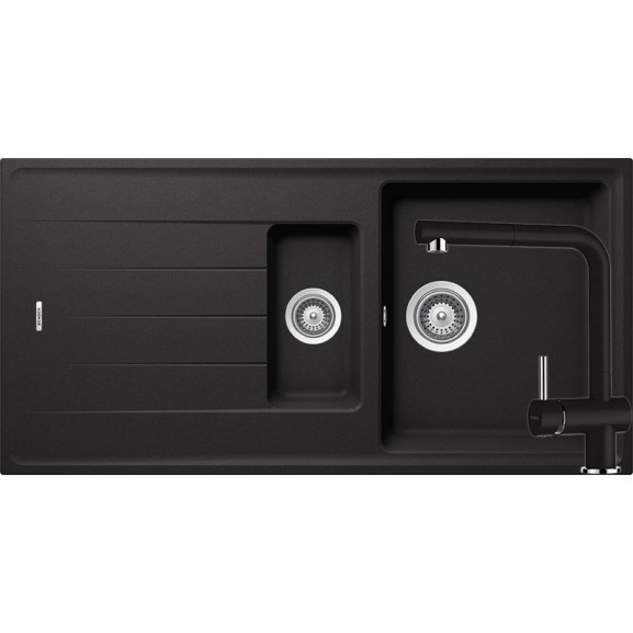 Poze Set chiuveta bucatarie Schock Element D-150 si baterie bucatarie Schock Epos Cristalite Nero cu dus extractibil 100 x 50 cm