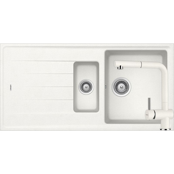 Poze Set chiuveta bucatarie Schock Element D-150 si baterie bucatarie Schock Epos Cristalite Alpina cu dus extractibil 100 x 50 cm