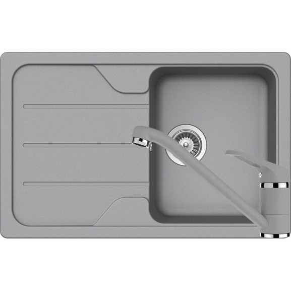 Poze Set chiuveta bucatarie Schock Formhaus D-100S si baterie bucatarie Schock Cosmo Cristalite Croma 78 x50 cm