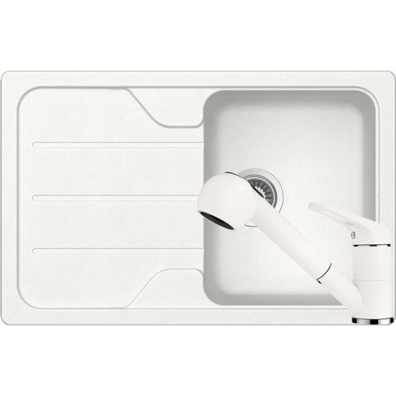 Poze Set chiuveta bucatarie Schock Formhaus D-100S si baterie bucatarie Schock Cosmo Cristalite Alpina cu dus extractibil 78 x 50 cm