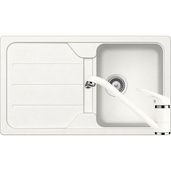 Poze Set chiuveta bucatarie Schock Formhaus D-100 si baterie bucatarie Schock Cosmo Cristalite Alpina 86 x 50 cm
